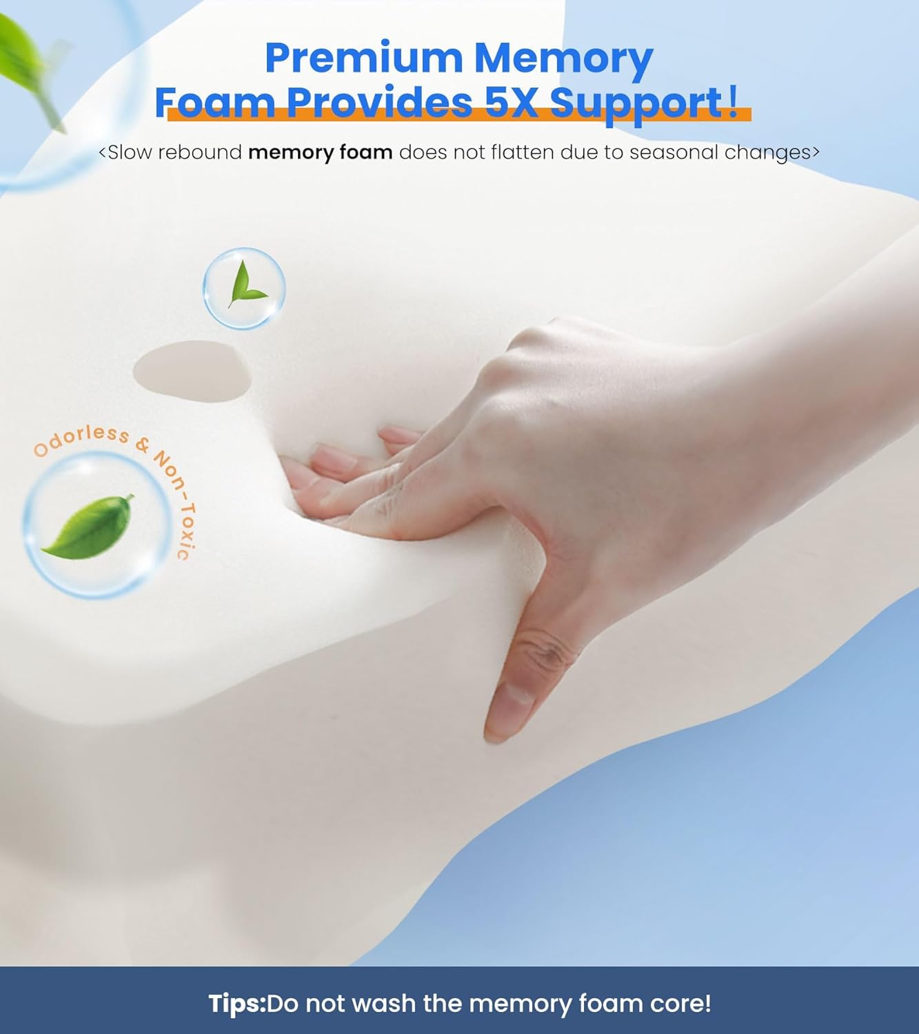 Ergonomic Cooling Pillow – Adjustable Orthopedic Bed Pillow for All Sleepers