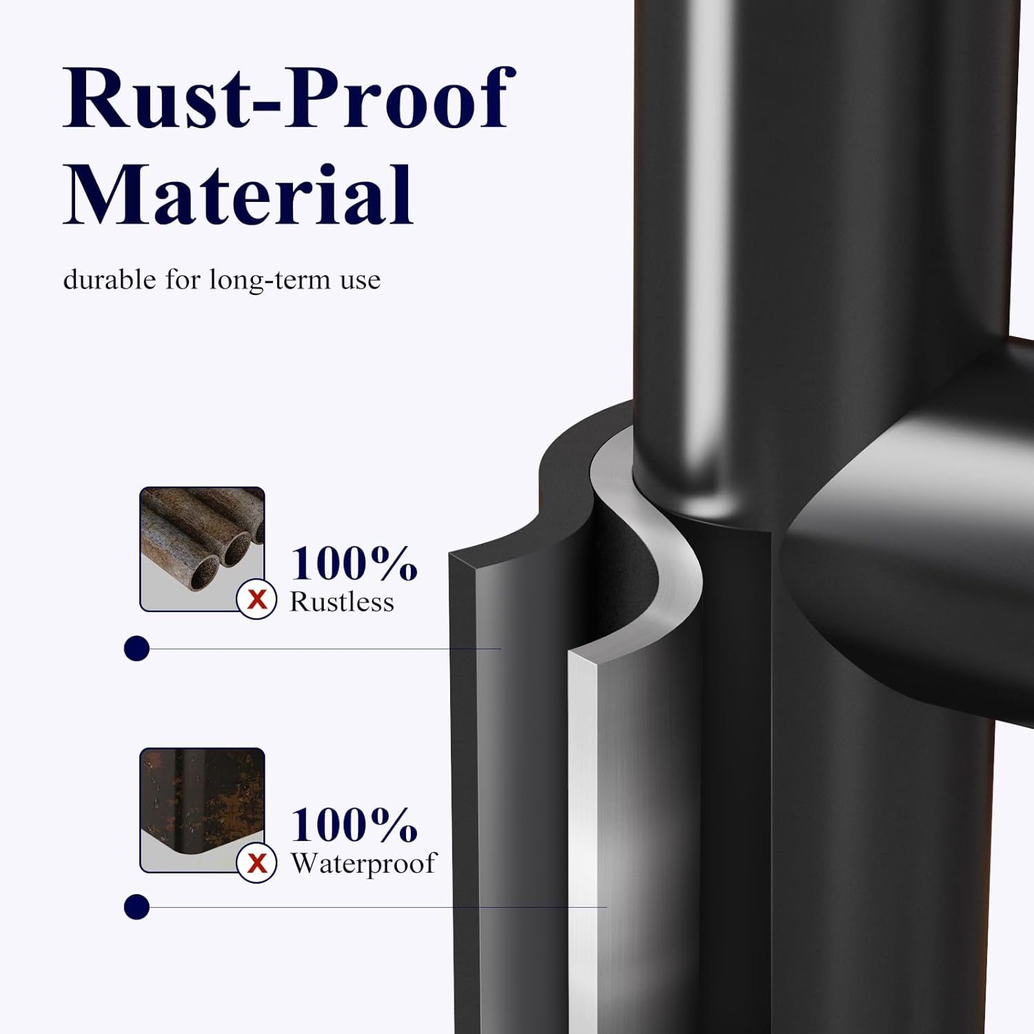 Kitsure Freestanding Toilet Paper Holder Stand – Rustproof Metal, 4-Roll Storage with Phone Shelf & Anti-Slip Base, Black