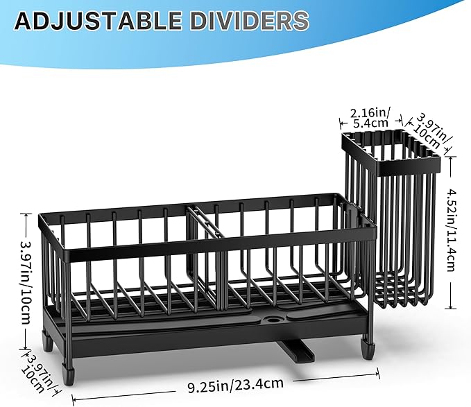 Cisily Kitchen Sink Sponge Holder – Rustproof 304 Stainless Steel, Black