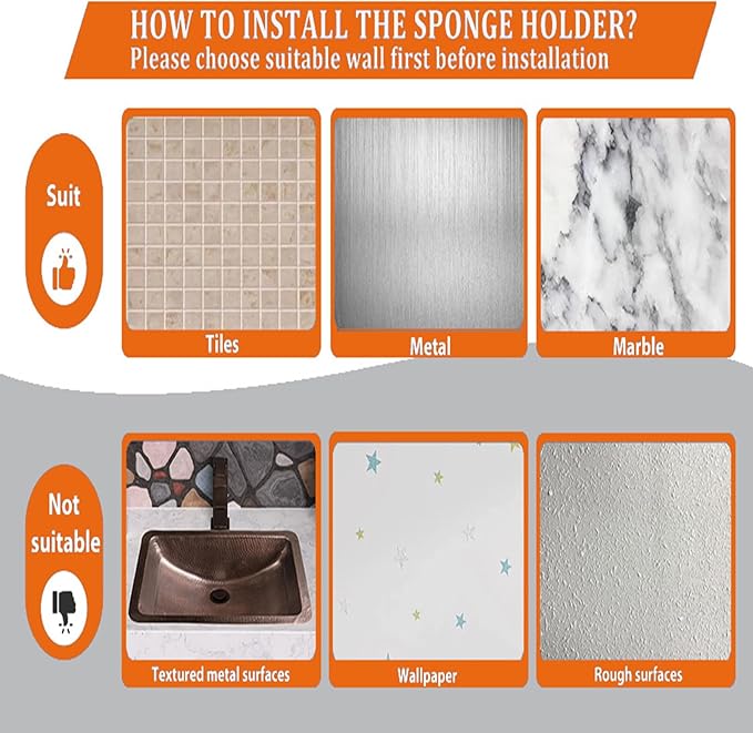 Smiley Face Sink Caddy – Black Sponge Holder with Suction Cups & Adhesive Mount