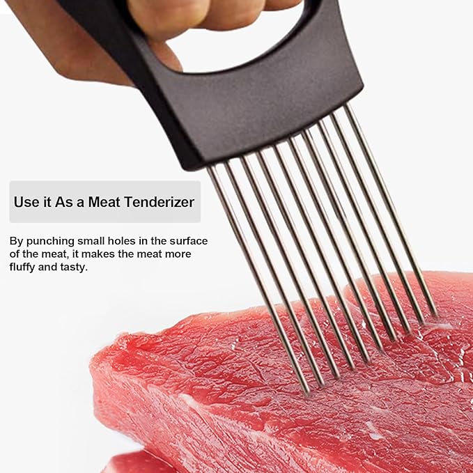 JAYVAR Onion & Vegetable Holder – Stainless Steel Slicer & Chopper Tool