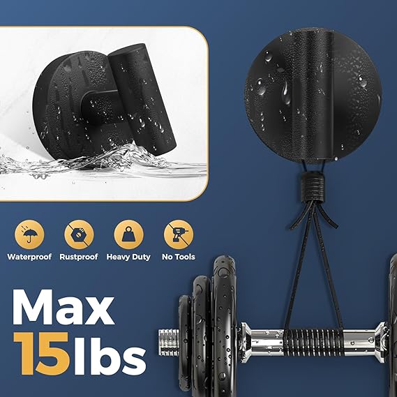 Heavy Duty Suction Cup Shower Hooks – Removable Metal Towel Hooks for Glass, Tile & Mirror, 4-Pack Black