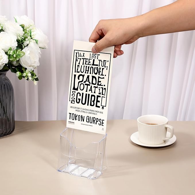 6-Pack Acrylic Trifold Pamphlet Holders – 4" Brochure & Flyer Display