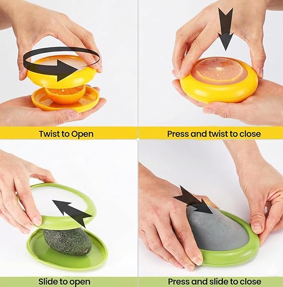 Silicone Fruit & Vegetable Storage Pods – Reusable Fridge Containers (4PCS)