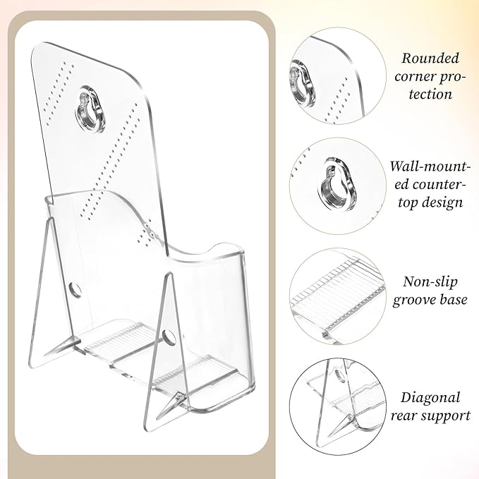 6-Pack Acrylic Trifold Pamphlet Holders – 4" Brochure & Flyer Display