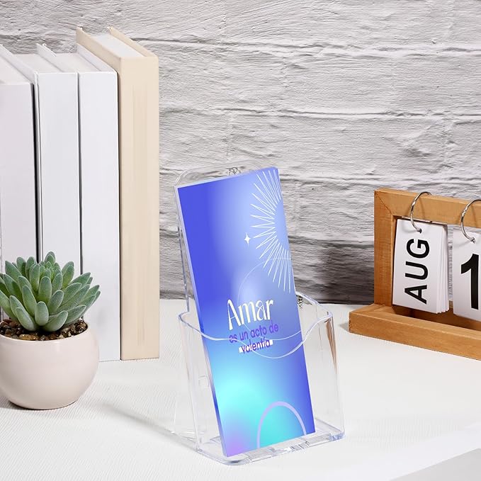 6-Pack Acrylic Trifold Pamphlet Holders – 4" Brochure & Flyer Display