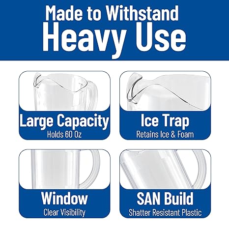 Versapour 60 oz Clear Plastic Tall Pitcher – Carlisle FoodService Products