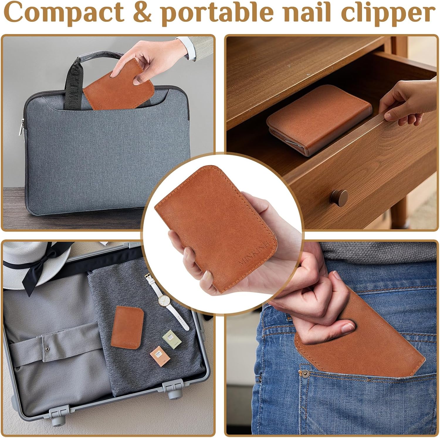 Manicure Set Professional Nail Clipper Kit-26 Pieces Stainless Steel Manicure Kit,Nail Care Tools with Luxurious Travel Case (Brown)