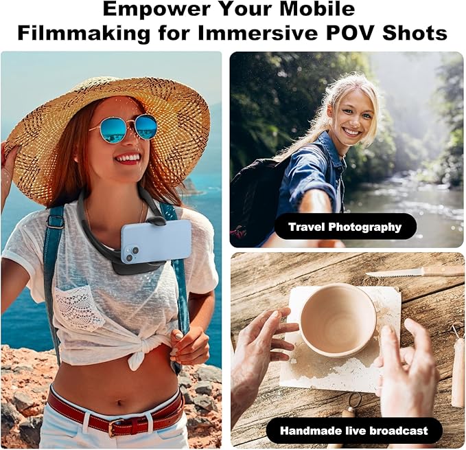 Hands-Free Neck Phone Holder – Flexible Gooseneck Stand for 4.7"-6.7" Smartphones