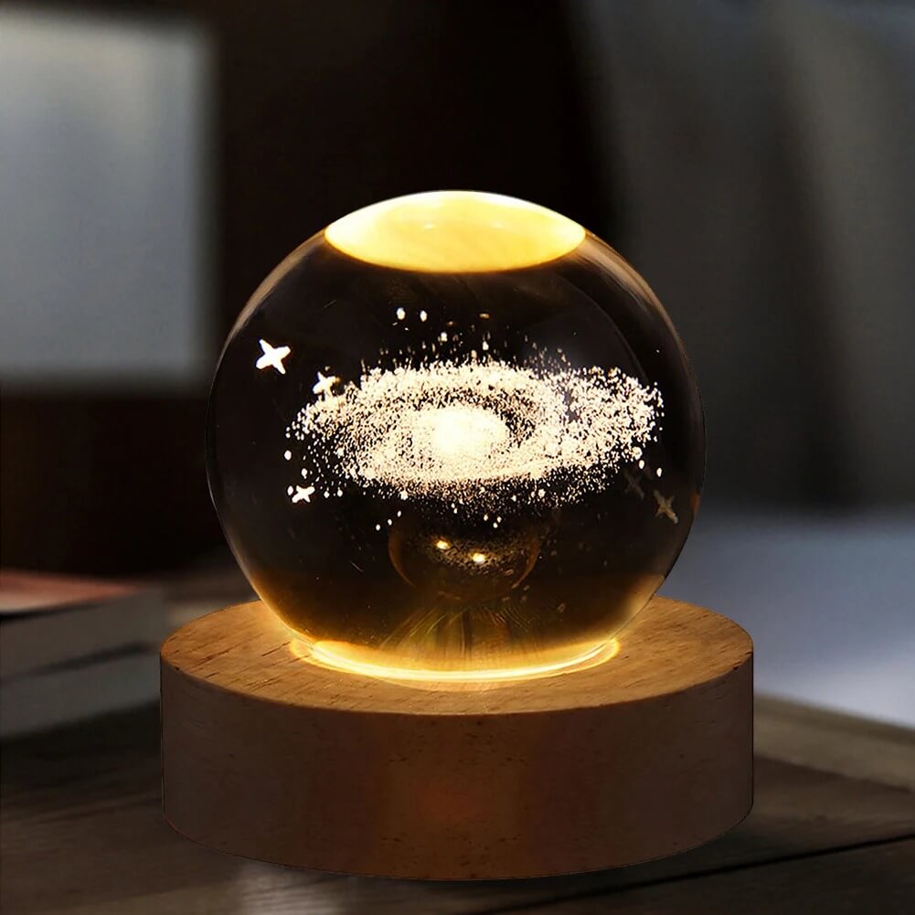 3D Crystal Galaxy Night Lamp – Moon & Planet Designs