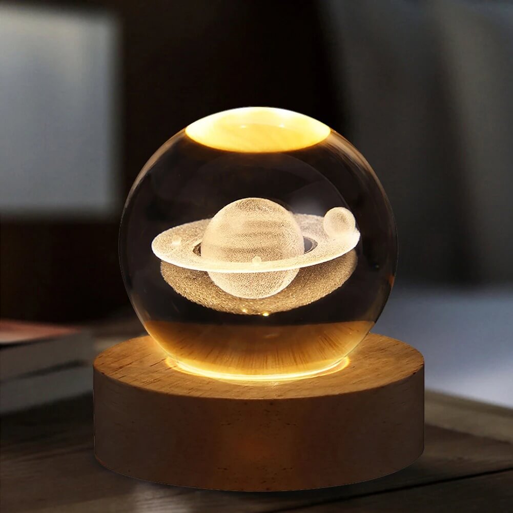 3D Crystal Galaxy Night Lamp – Moon & Planet Designs